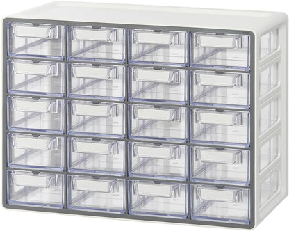Blue Ginkgo Small 20-Drawer Cabinet – Stackable Clear Organizer by BLUEGINKGO