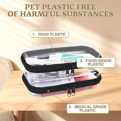 2PCS Zippered Hard Pouch Double, Portable Waterproof Cosmetic Bag - Image 3