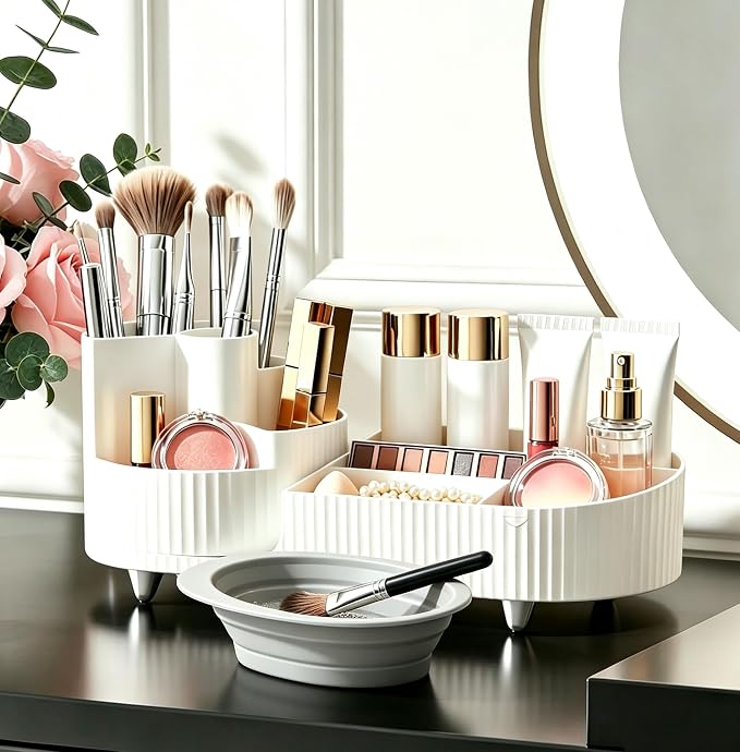 360 Rotating Makeup Organizer for Vanity Large Capacity Cosmetic Organizers - Image 4