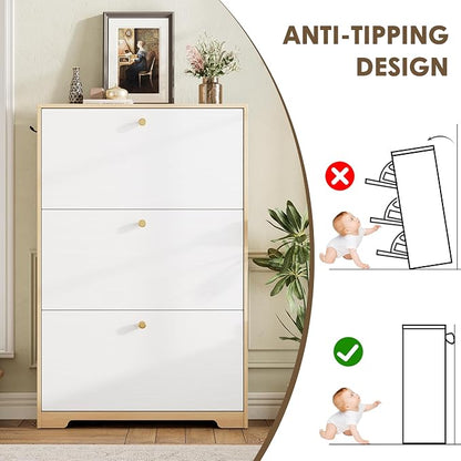 Nicetree Shoe Storage Cabinet for Entryway, Modern Shoe Cabinet, Freestanding - Image 9