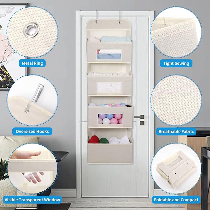 MAX Houser 4-Shelf Over The Door Hanging Organizer - Image 4
