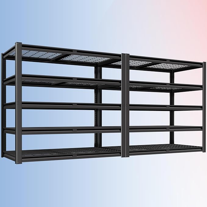 PrimeZone 72" H Heavy Duty Garage Shelving 2500 LBS 5 Tier Storage Shelves by PrimeZone