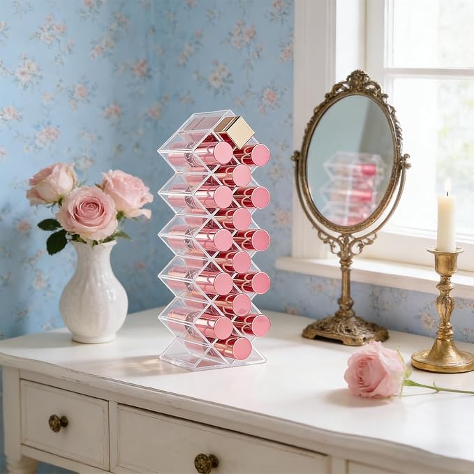 Rollerball Perfume Organizer, 16Slots Roller Bottles Holder, Stackable Makeup - Image 5