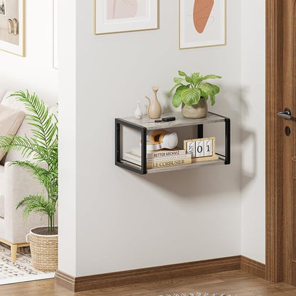 Floating Nightstand Set of 2, Wood Bedside Shelf Wall Mounted Nightstand - Image 6