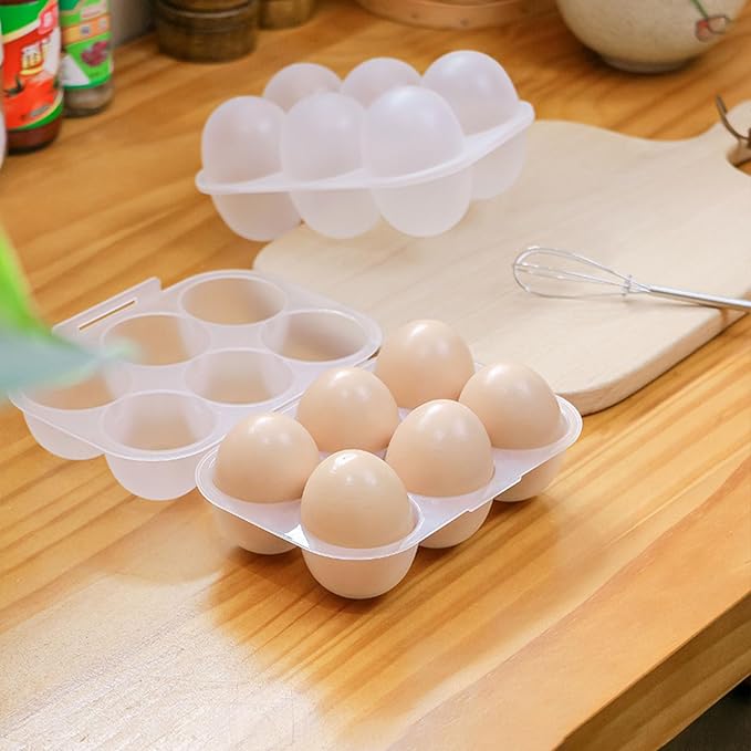 6 Grid Eggs Holder Container, Portable Tray Egg Grid Storage Container - Image 4