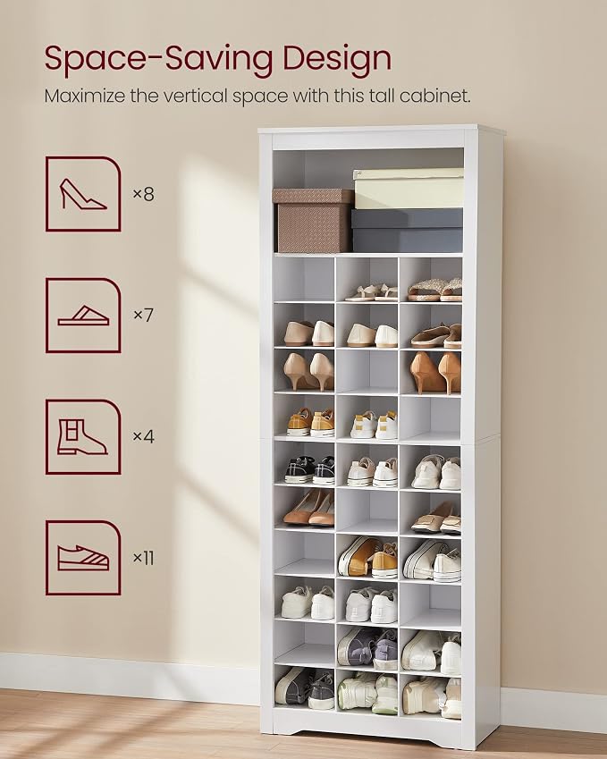 VASAGLE Shoe Storage Cabinet, 10 Tier Shoe Rack Organizer, Holds Up to 30 Pairs - Image 6
