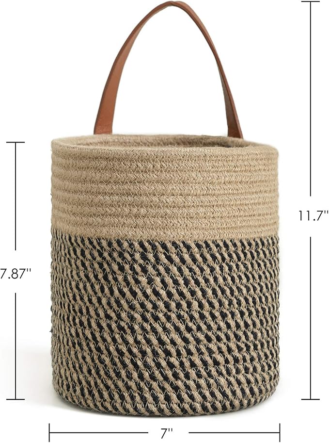 Goodpick 2 Pack Jute Rope Wall Hanging Storage Baskets - Image 5