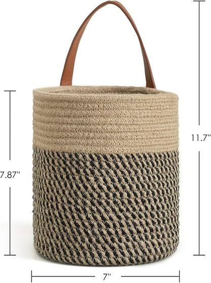 Goodpick 2 Pack Jute Rope Wall Hanging Storage Baskets - Image 5