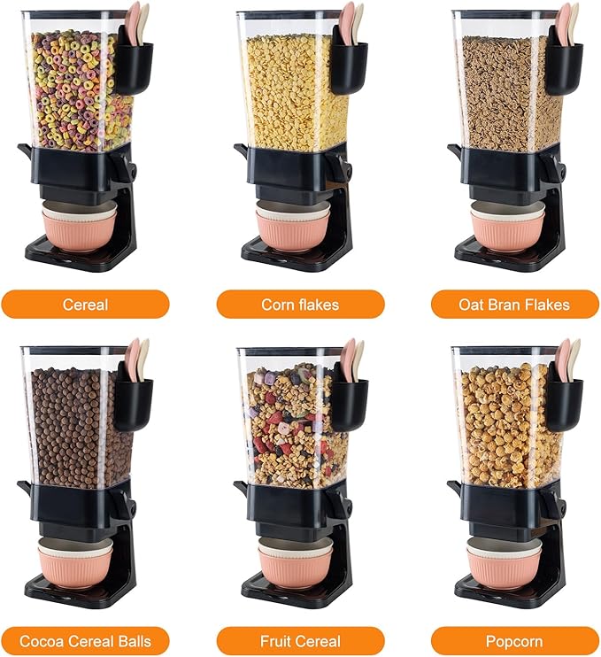 Cereal Dispenser Countertop Black 2 Pack - Image 6