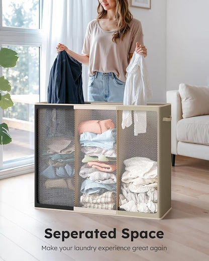 SOLEDI 180L 3-Section Laundry Hamper - Image 4