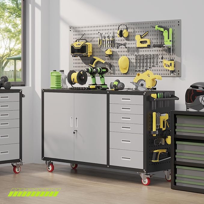 55"W Heavy Duty Rolling Workbench - Image 9