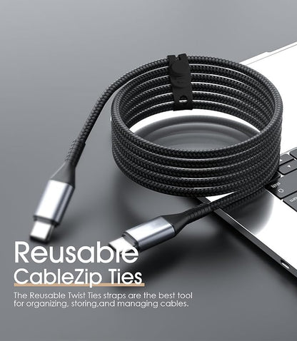 35Pcs Nearockle Silicone Cable Ties, 5.12 Inch Adjustable Cord Organizer - Image 6