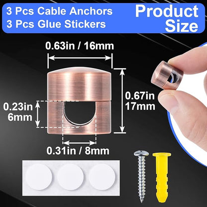 3 Sets Charger Holders for Cords, Adhesive Metal Cord Clips, Cable Management - Image 2