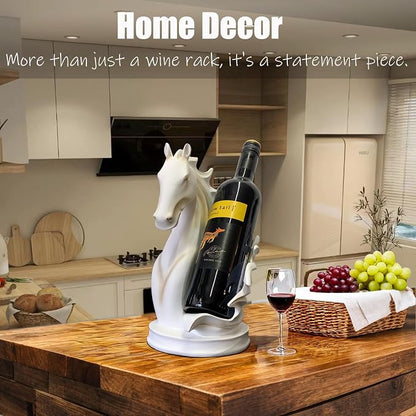 Wine Bottle Holder Wine Racks Tabletop Horse Statue as Home Kitchen Wine Cellar - Image 4