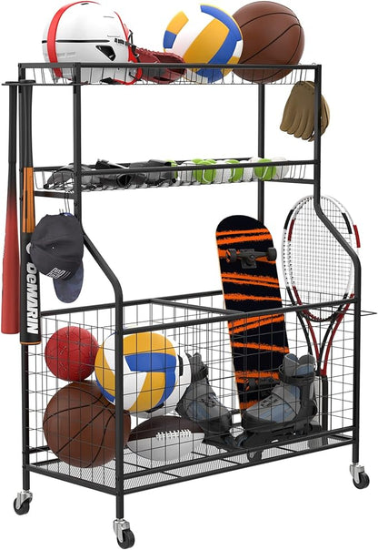 WALMANN Garage Ball and Sports Equipment Organizer, Ball Storage Rack by WALMANN