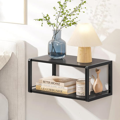 Floating Nightstand, Wood Bedside Shelf Wall Mounted Nightstand by NANAGIFTREE