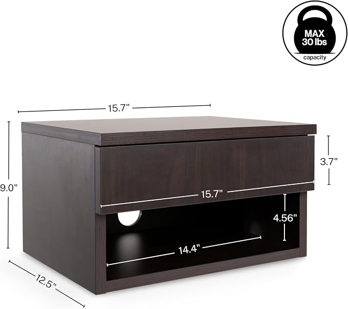 JONATHAN Y NST2002B Ettore 15.71" Mid-Century Modern Floating Wall Mounted - Image 2
