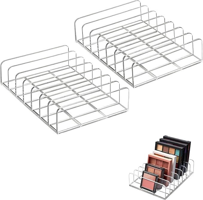 2-Pack Acrylic Makeup Palette Organizer, 7-Slot Eyeshadow Palette Storage by Unknown