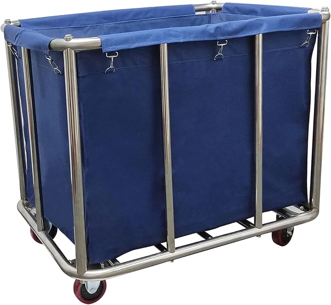 Commercial Laundry Cart with Wheels, 11.40 Bushel Large Laundry Rolling Bins - Image 9