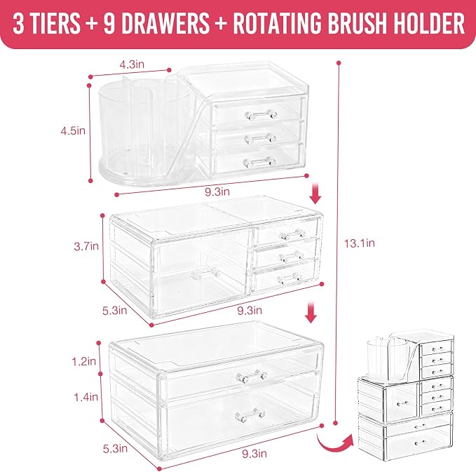 ShineMe Clear Makeup Organizer - Image 2