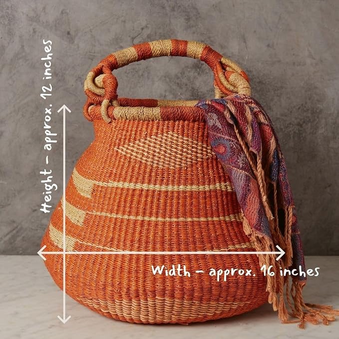 Home & Kitchen Decor, Wicker Basket, Picnic Basket, Living Room Basket - Image 4