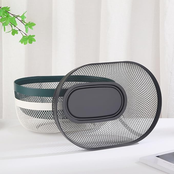 AJIODA Metal Mesh Steel Basket, Oval Metal Wire Storage Organizer Baskets Multi - Image 7