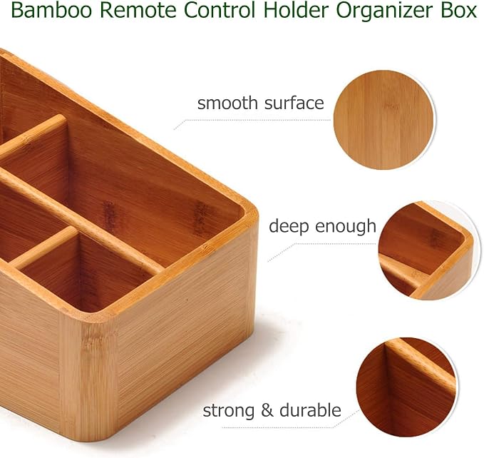 VolksRose Desk Remote Control Holder Multi-Function Coffee Table Office - Image 2