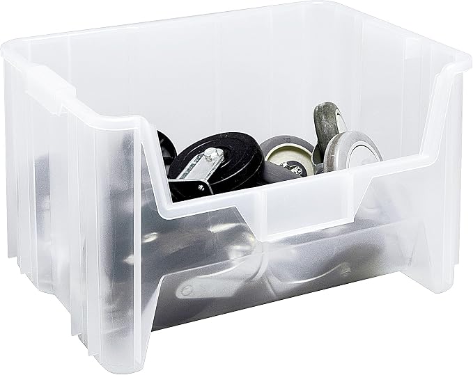 Hudson Exchange 20" x 15" x 12.5" Plastic Giant Stackable Hopper Bin Container - Image 3