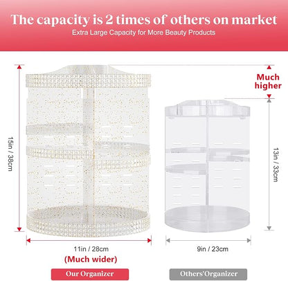 Awenia Makeup Organizer 360-Degree Rotating, Adjustable Makeup Storage - Image 2