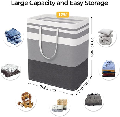 HomeHacks 2 Pack Large Laundry Baskets, Waterproof, Freestanding Laundry Hampers - Image 4