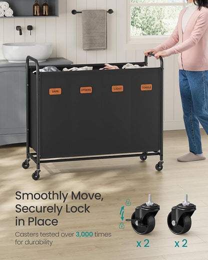 SONGMICS 4-Section Laundry Sorter, Laundry Hamper - Image 4