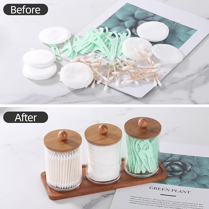 Tbestmax Qtip Holder with Vanity Tray - Image 4