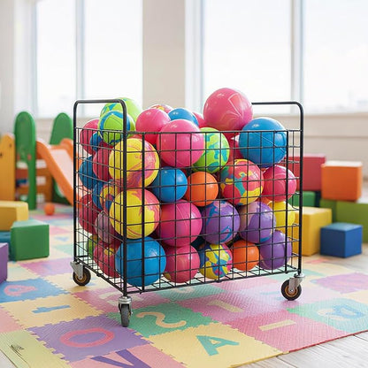 MyGift Professional Gym Metal Multi Sports Ball Storage Cart - Image 7