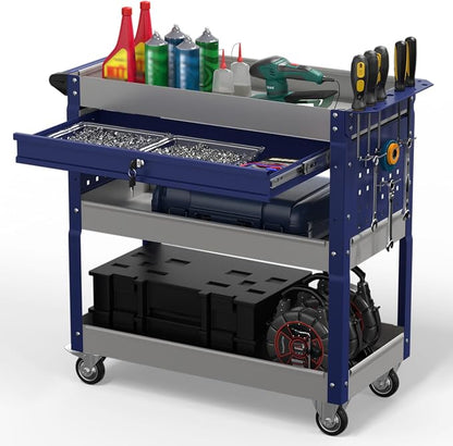 3 Tier Rolling Tool Cart on Wheels, 550 LBS Tool Cart by Cobinery