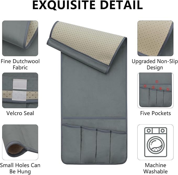 TV Remote Control Holder Couch Caddy, Non-slip Bedside Caddy Organizer - Image 5