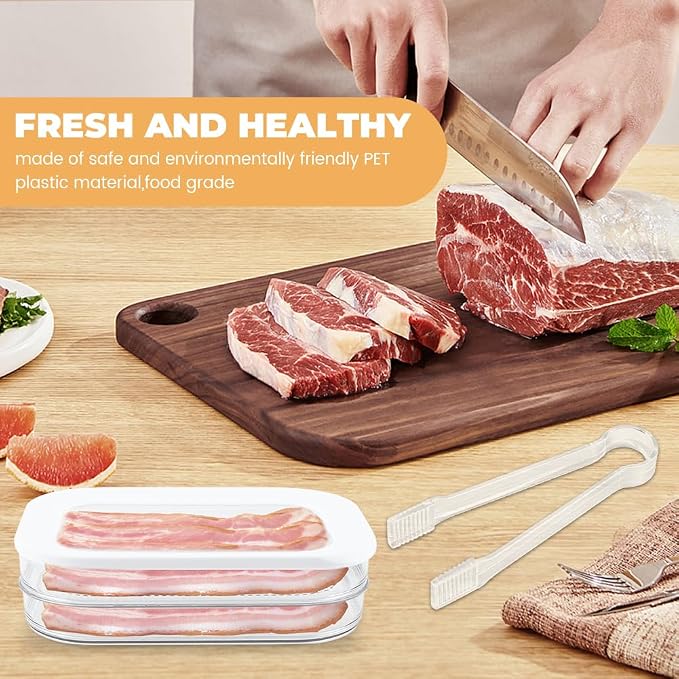 Deli Meat Container for Fridge, 2 Tier Stackable Clear Deli Meats Containers - Image 8