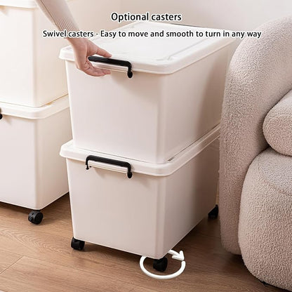 3 Extra Large Storage Bin with 4 Quiet 360° Swivel Casters - 55cm Heavy Duty - Image 4