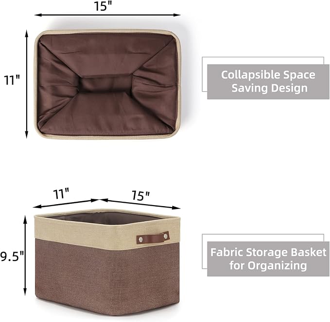 HNZIGE Large Fabric Storage Bins Canvas Baskets - Image 2