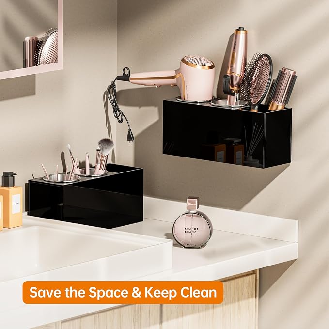 Hair Tool Organizer Acrylic: Hair Dryer Holder Wall Mount - Image 5