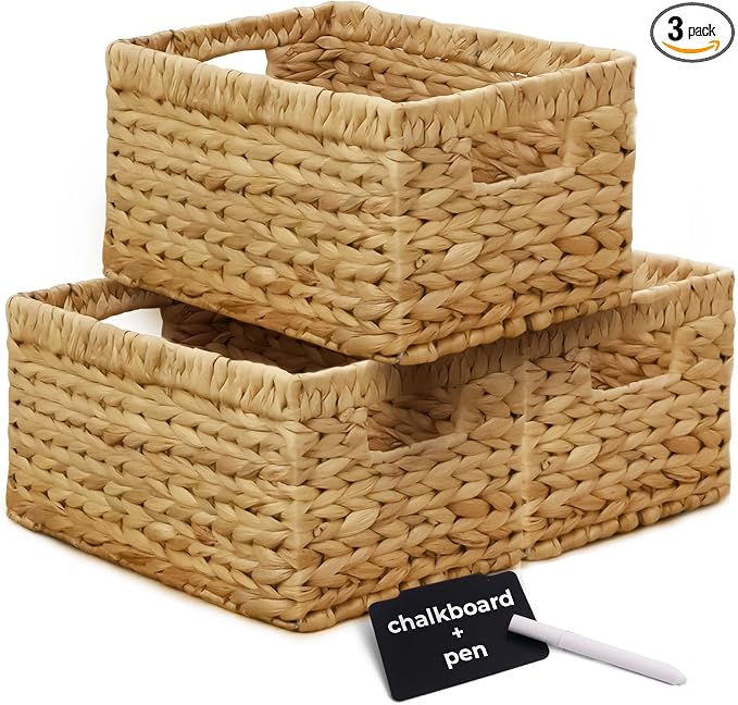 KOKODO Pack 3 Medium Wicker Storage Baskets by KOKODOHOMEPROJECT