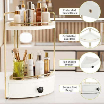 2-Tier Corner Bathroom Counter Organizer - Image 4