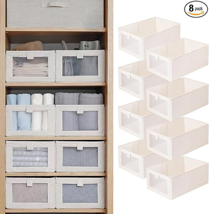 Linen Closet Organizers And Storage, 8 Pack Closet Storage Bins Linen Closet by Pradnel