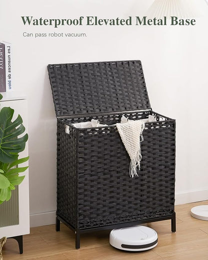 SETVSON Laundry Hamper with Lid 132 L, Clothes Hamper with Lid, Handwoven - Image 2