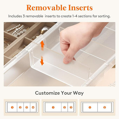 Lifewit 3 Pack Sliding Makeup Drawer Organizer Trays - Image 5