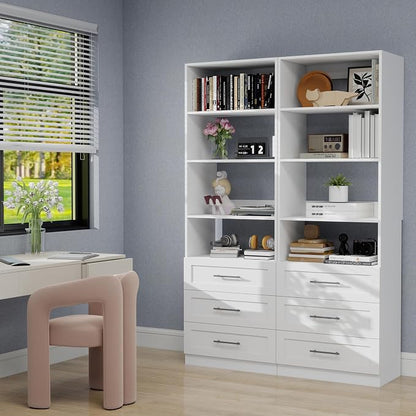 Closet System with Drawers, Wood Closet Organizer System with Adjustable - Image 5