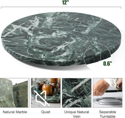 12" Marble Lazy Susan Turntable - Image 3