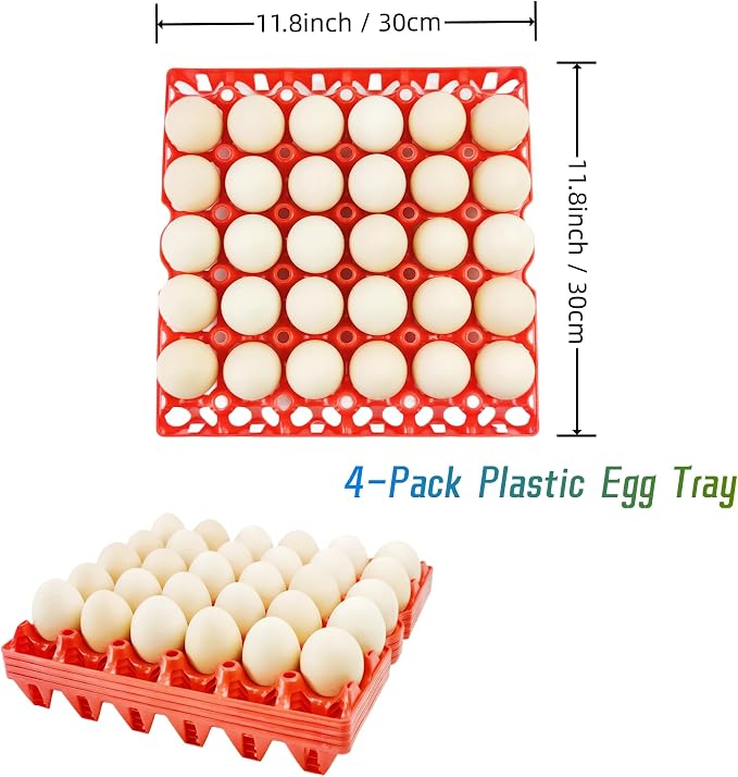 4-Pack Plastic Egg Tray Egg Crates 30-Egg Flats - Image 3