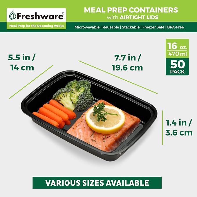 Freshware Meal Prep Containers 1 Compartment Food Storage Containers - Image 4