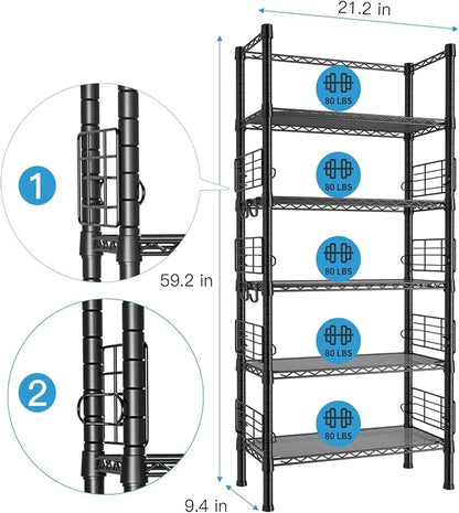 FUTASSI Metal Storage Rack, Storage Organizer Shelves - Image 3