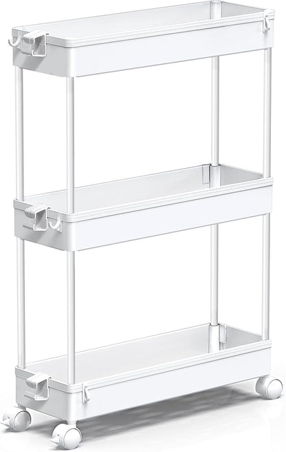SPACEKEEPER Slim Rolling Storage Cart, 3 Tier Bathroom Storage Organizer by SPACEKEEPER